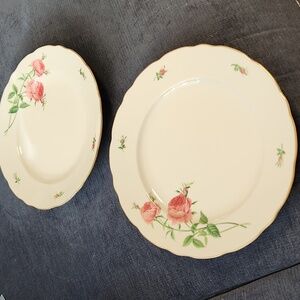 Vintage 60's  Christineholm "Rose" Set of 2 Dinner Plates 10.5" Japan